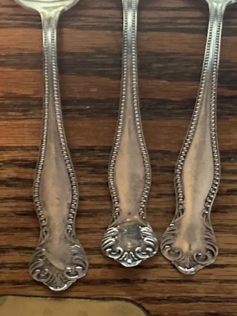 Set of 3 vintage tablespoons - Victorian Rose Pattern